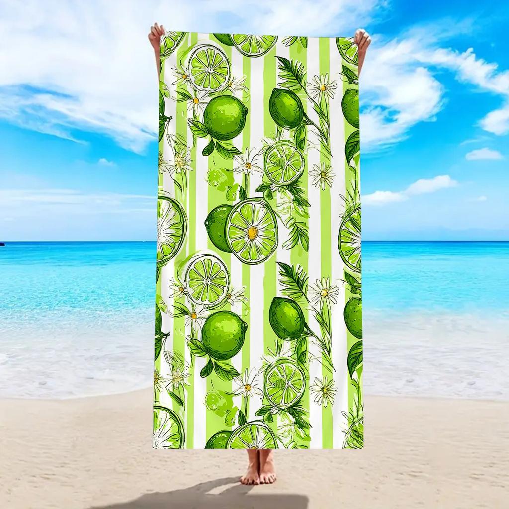 Cute Summer Watermelon Print Beach Towel Quick Dry Sand-Free Absorbent Lightweight Beach Blanket for Beach Vacation