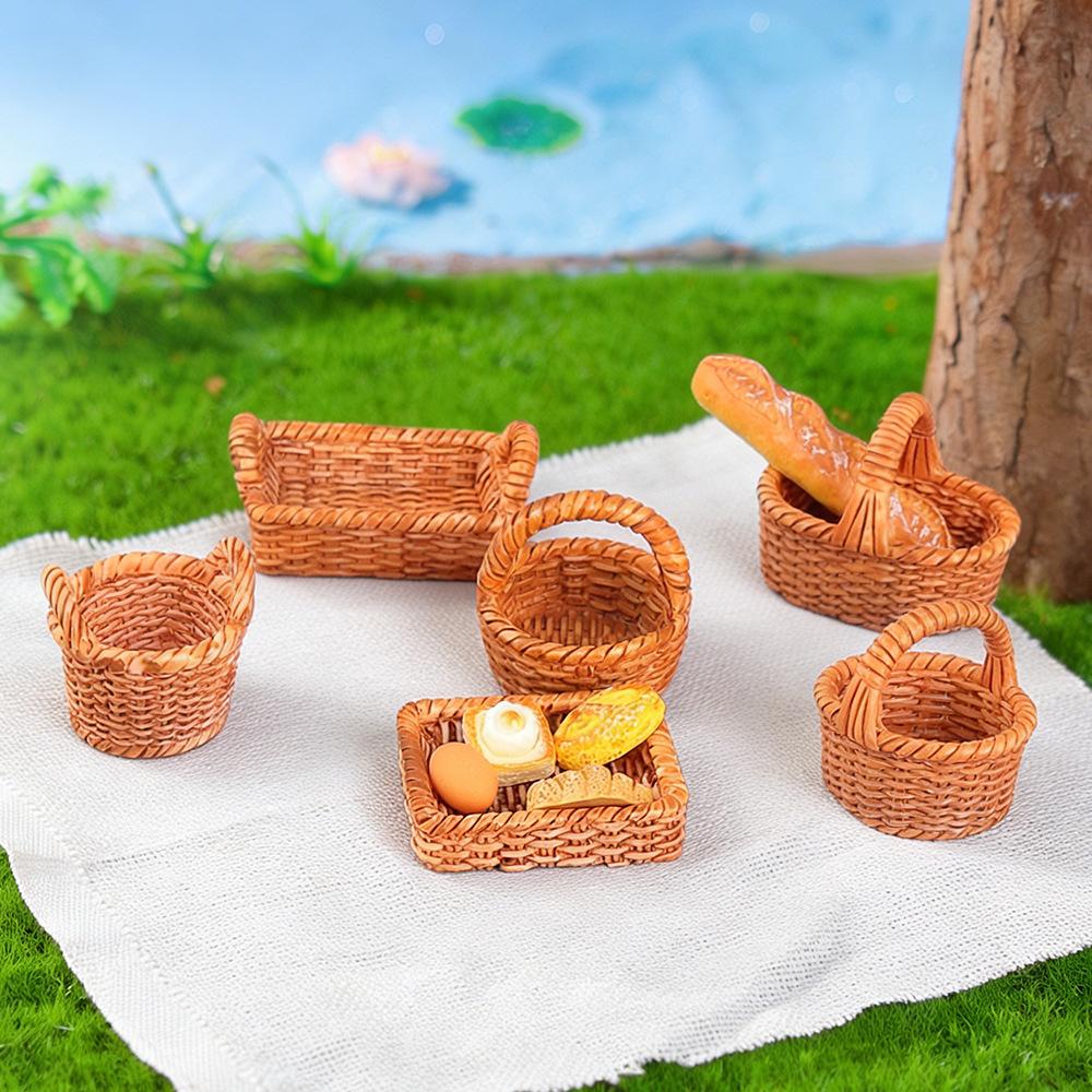 Mini Faux Woven Basket Tray for DIY Craft Decoration