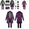 Costume da Cosplay Joker Heath Ledger di Batman Il Cavaliere Oscuro in Tessuto di Poliestere per Feste a Tema Halloween