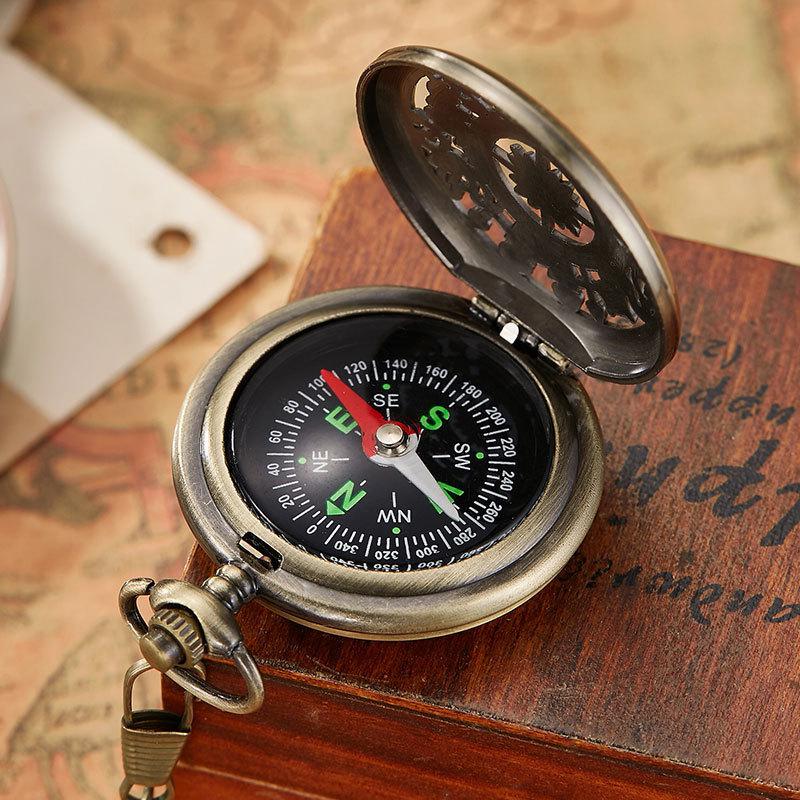2021 Compass Pocket Watch with Flip Cover for Outdoor Exploration and Mountaineering
