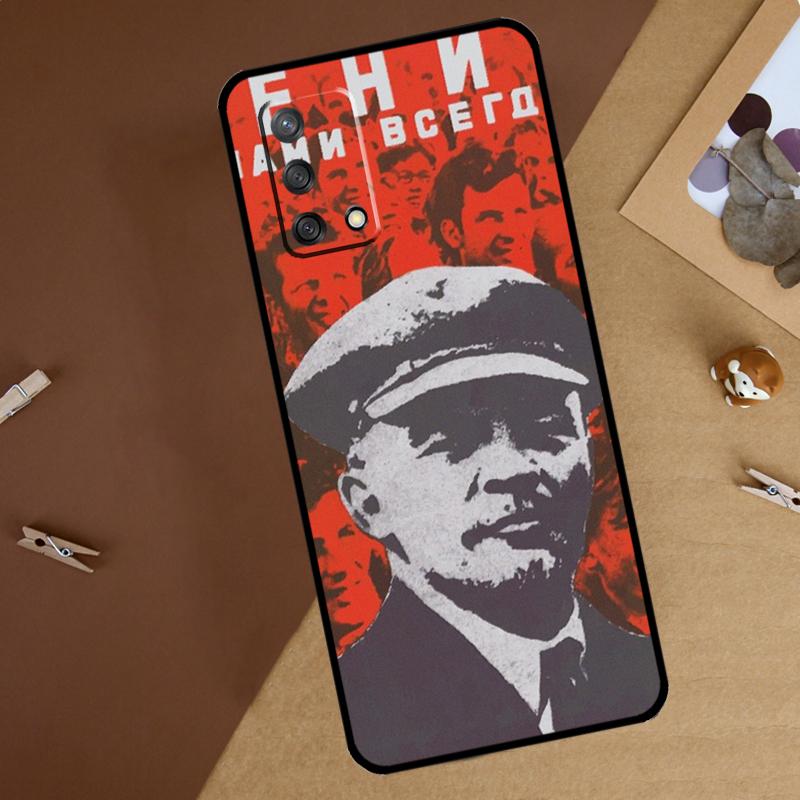 Lenin Soviet Union Flag For Oppo A60 A40 A80 A74 A94 A54 A18 A38 A58 A78 A98 A16 A76 A96 A15 A57S A17 A77 Phone Case