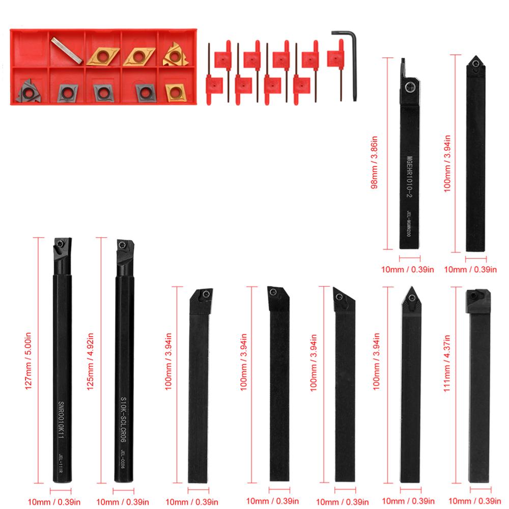 Codolo 8mm 10mm 12mm 16mm Portautensili per tornitura per tornio Barra d'alesatura Utensile per tornio Fresa per tornio CNC Portainserti e inserti per tornitura metallo
