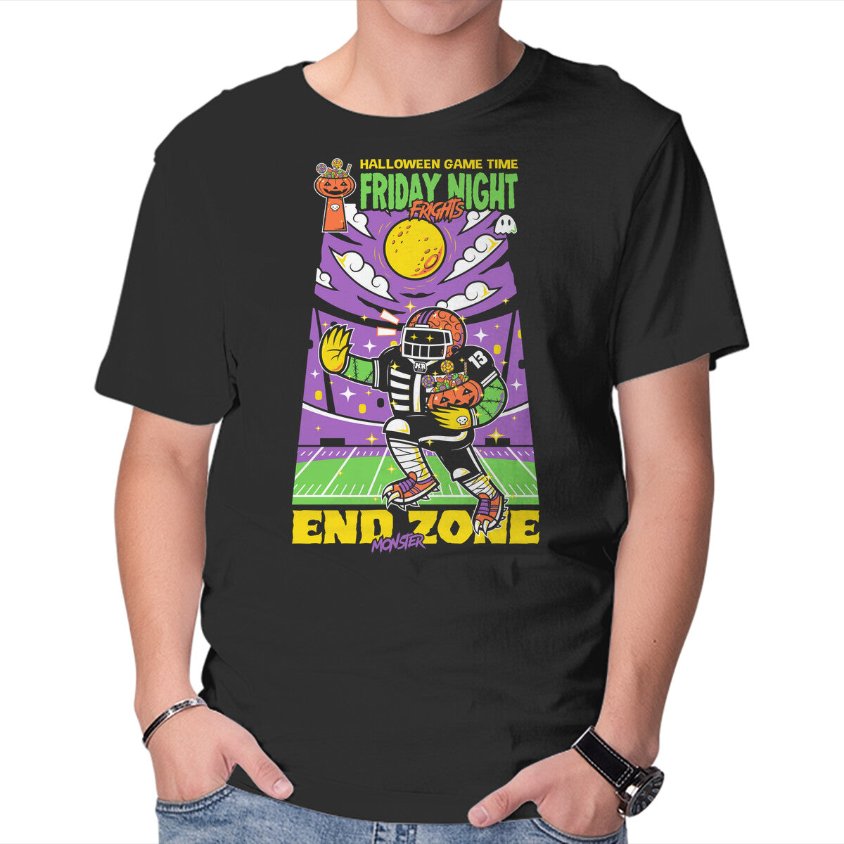 Unisex Crew Neck T-Shirt Friday Night Frights Graphic Short Sleeve Casual Tee L