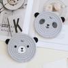 Tea Coaster Non-slip Decorative Rope Anti-scalding Round Hand-Woven Cartoon Bear Cotton Placemat