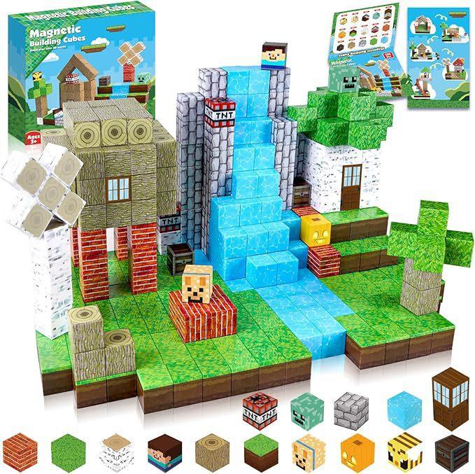Magnetic Square Building Block 3D Puzzle Assembly Toy Boy Magma Forest Gift Children