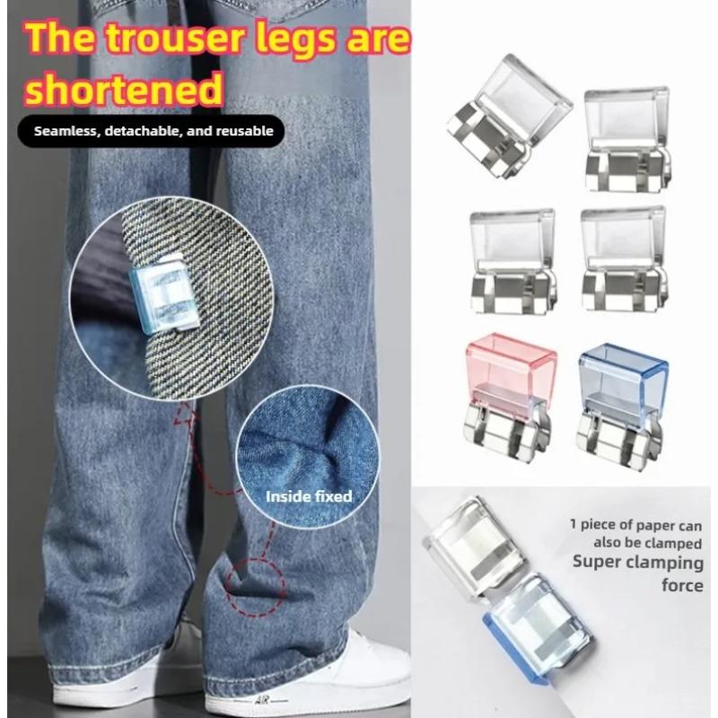 6pcs Clothing Clips For Trouser Leg Shortening Invisible Fixing No Sew Hidden Hem Device Prevent Dragging On Pants