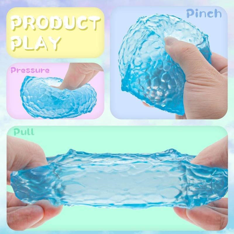 Stres Atma İçin Duyusal Stres Küpü Oyuncak, Yavaş Yükselen Fidget Dokulu Küp Sıkma Oyuncakları, Çocuklar İçin Yumuşak Buz Küpü Stres Topu