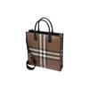 Burberry Exaggerated Check Slim Vertical Denny Tote Dark Birch Brown/Black Men Tote_bags 80644451