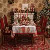 New American Tablecloth with Christmas Theme Dust-proof Dining Table Cloth Holiday Beautification Decorative Atmosphere Durable