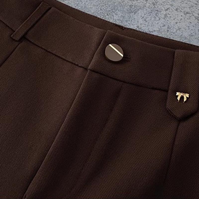 Women's High-Waisted Wide-Leg Pants - Spring/Autumn 2026 Collection, Slimming and Versatile