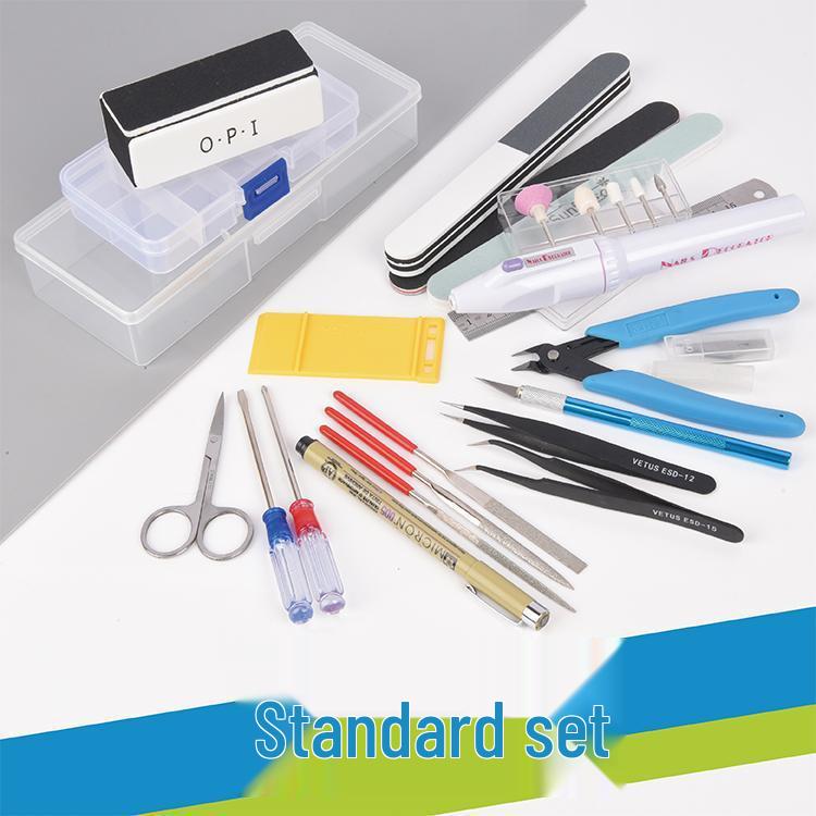 Gundam Modellmonteringsverktygssats: Avbitare, Hobbykniv, Pincetter, Elektrisk polermaskin