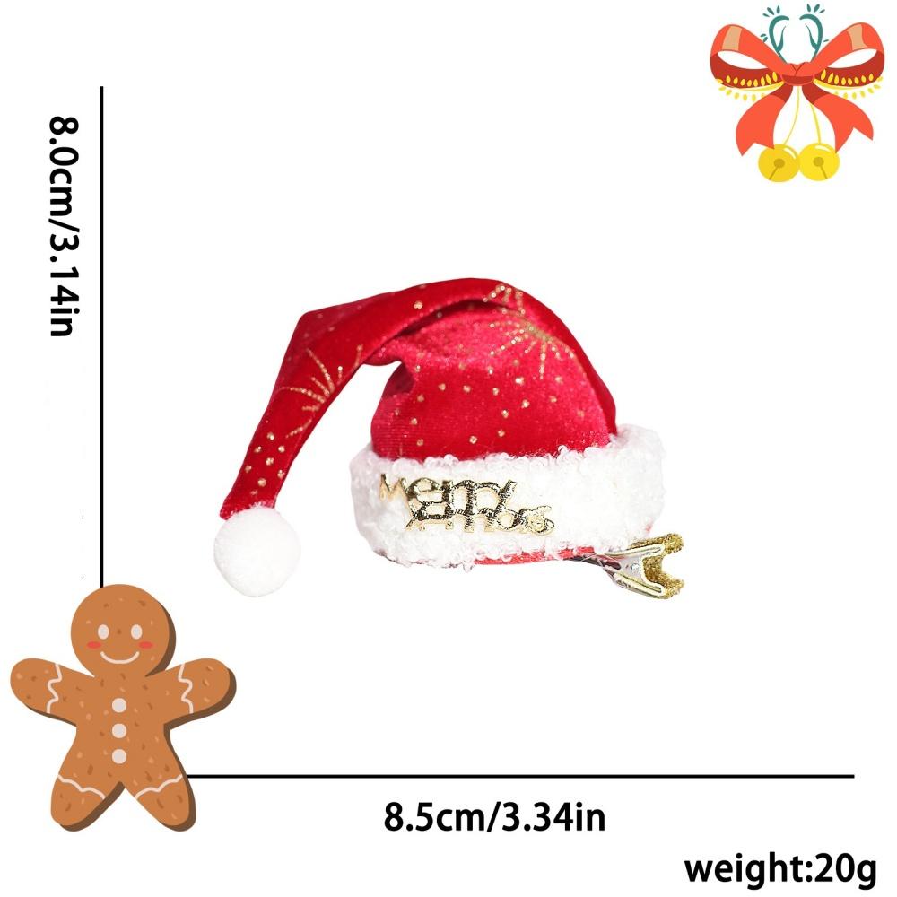 Cute Christmas Headband Xmas Hat Hairband Hair Clips Mini Hat Hair Barrettes Duckbill Clips Children New Year Party Decor Props