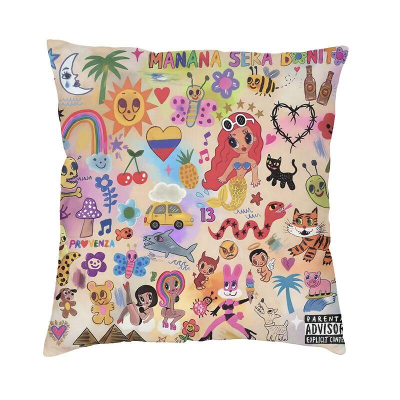 Manana Sera Bonito Colombian Music Singer Karol G Cushion Cover x Velvet Pillow Case for Car Square Pillowcase Decoration