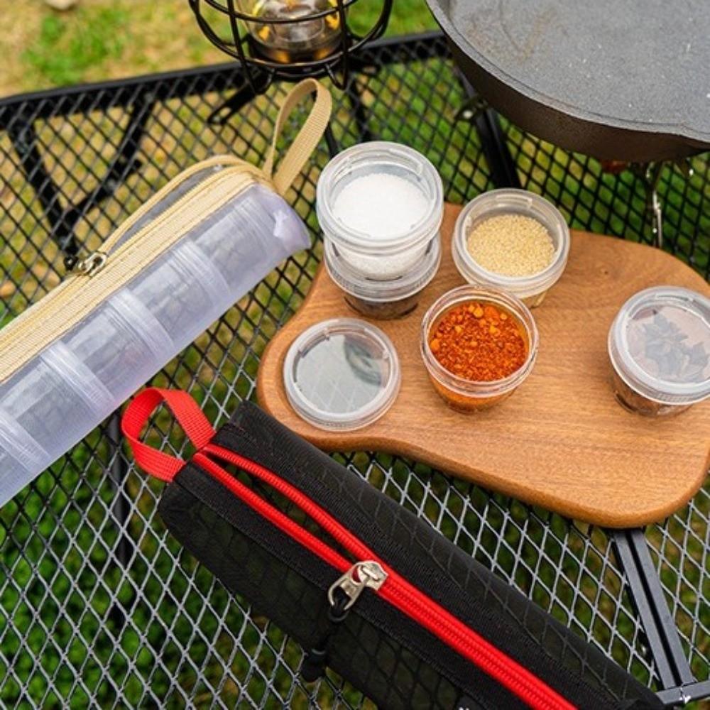 Tragbarer Reise-Gewürzbehälter Klare Flaschen Gewürzhalter 1 Set Gewürzbehälter Campingausflüge