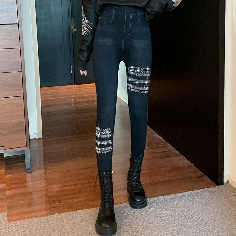 

Women s Plush Cropped Pants and Leggings Brushed Ankle-Length Pants Leggings for Women Three bars One size