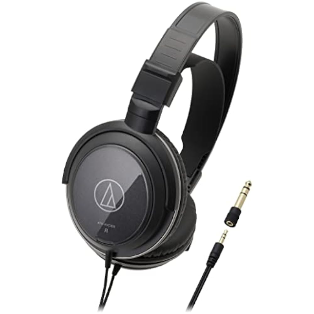 Audio-Technica ATH-AVC300 Headphones, Wired, 3m Cable, 6.3mm Standard/3.5mm Mini Connectors, Black