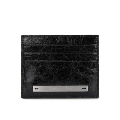 Matin Kim GLOSSY SLIM METAL CARD HOLDER IN BLACK.