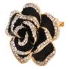 Flower Brooch Pin Rhinestone Elegant Shiny Stylish Alloy Vintage Flower Brooch Black for Party