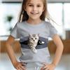 Summer Fashion Women's T-shirt Animal Cat Pattern 3D Print Casual Loose Outdoor Girl and Boy Short Sleeve Tees Top Pullover