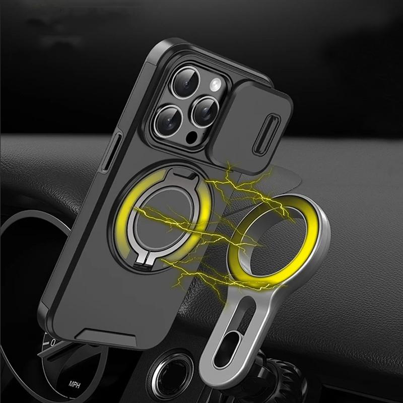 Shockproof Heavy Hard Case with Stand for iPhone 16 Pro Max 15 Pro Max 14 Pro Max