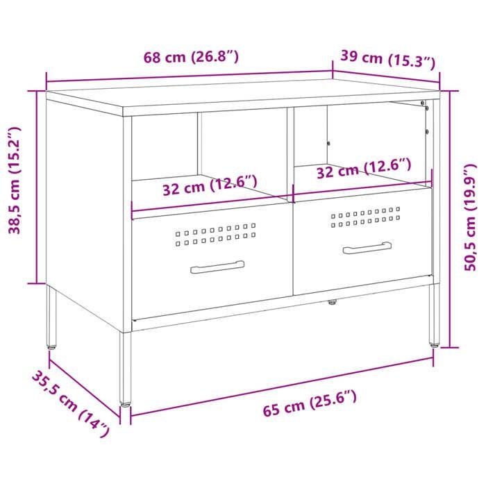 VidaXL Meubles TV 2 pcs, Armoires de Télévision avec Pieds, Supports Télé avec Rangement Salle de Séjour, Anthracite 843047