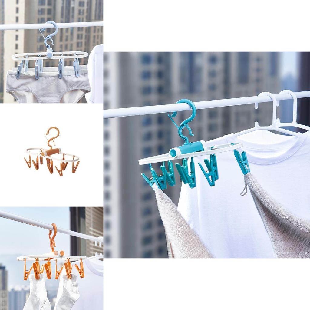 Versatile Green Plastic Clothes Hanger For Students Long Foldable Drying Rack