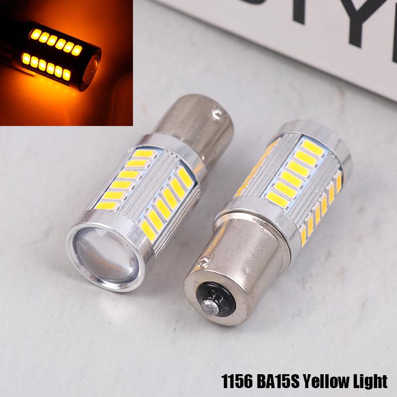 2 шт. 1156 1157 Светодиодные 5730 5630 33SMD T20 Светодиодные лампы для автомобиля, грузовика, квадроцикла, габаритного огня, указателей поворота, лампы заднего хода, ламп ДХО 1156 жёлтый