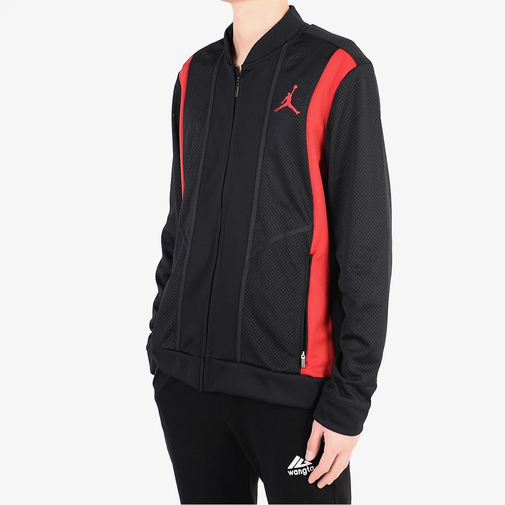 Jordan Spliced Stand Collar Zip Jacket With Brand Logo Print Men Jacket Black 931835-011