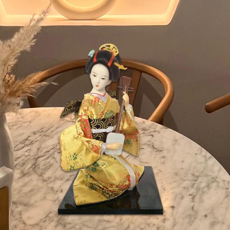 Bambole Geishe Giapponesi Decorative da 12 Pollici Figura Kimono per Decorazione Soggiorno e Ufficio O Regalo Culturale