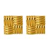 Personalized exaggerated stainless steel geometric square braided pleated texture stud earrings 18k gold waterproof earrings earrings