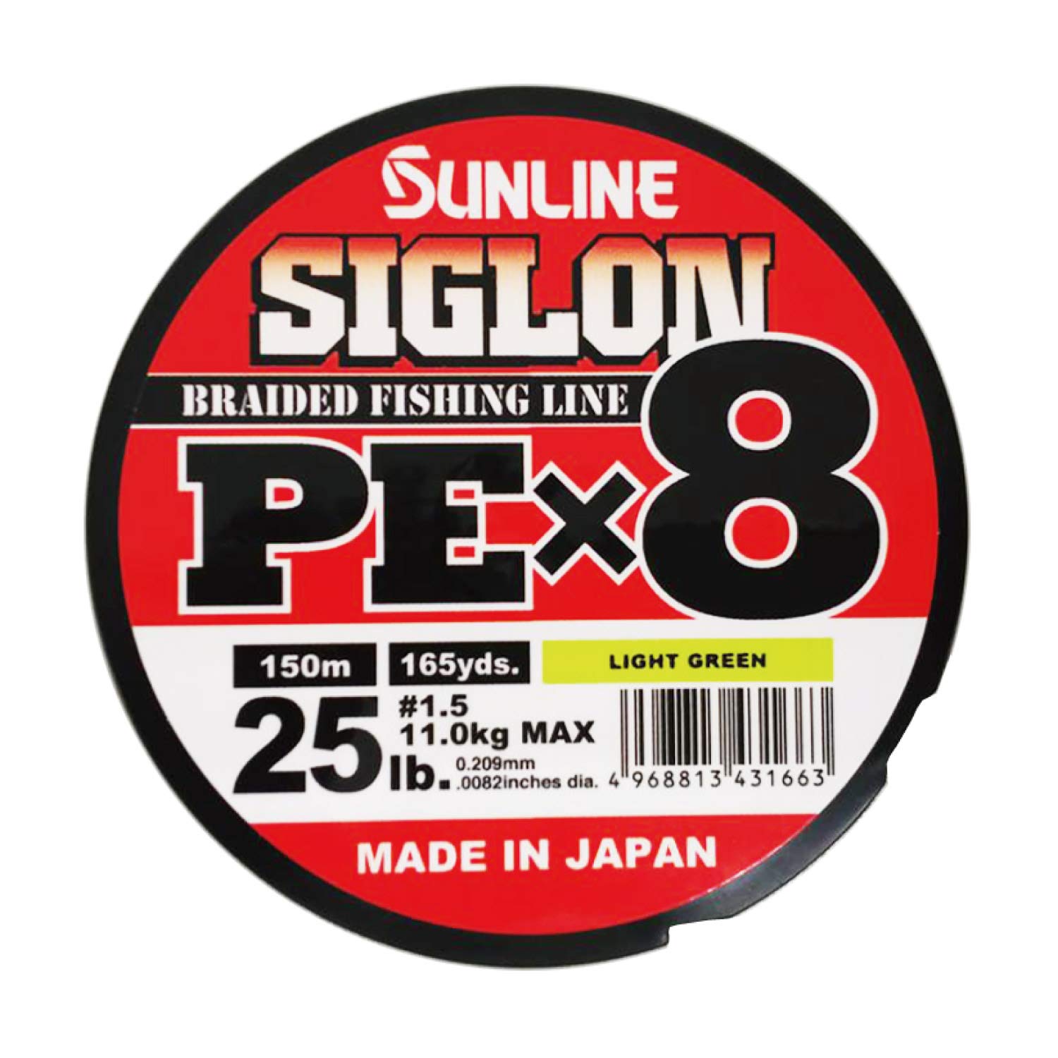 SUNLINE Siglon PEx8 Line 150m Light Green 25LB J 1.5