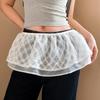 Korean Mesh Polka Dot Lace Butt Curtain: Chic Layering Waist Accessory for Girls with Pants & Skirts.