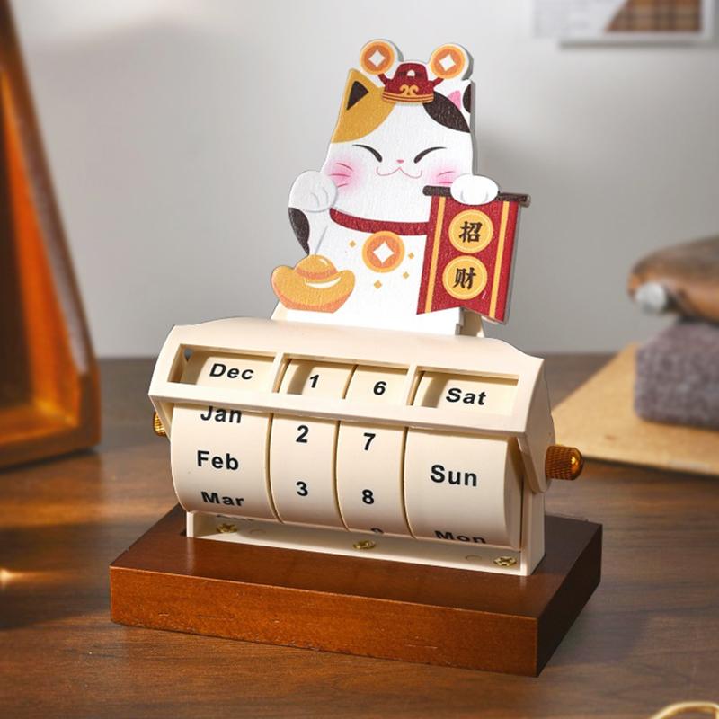 Rotating Perpetual Calendar Desktop Ornaments Countdown Reminder Card 2025 Calendar Mini Rotating Desk Calendar Annual Calendar