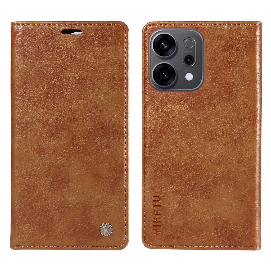 Pentru Oppo Reno14 5G (China)/Oppo Reno14 F 5G/Oppo Reno14 5G (Global) Husă Portofel YIKATU YK-006 Închidere Magnetică Piele Husă Telefon Textură Litchi