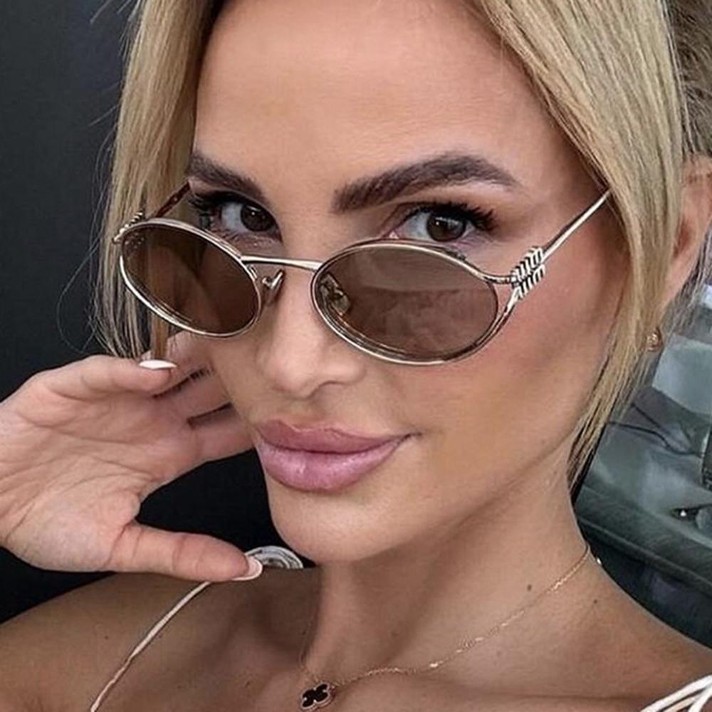 Fashion Oval Sunglasses Women Men Luxury Designer Metal Frames Sun Glasses Female Gradient Shades Eyewear UV400 De Sol Oculos