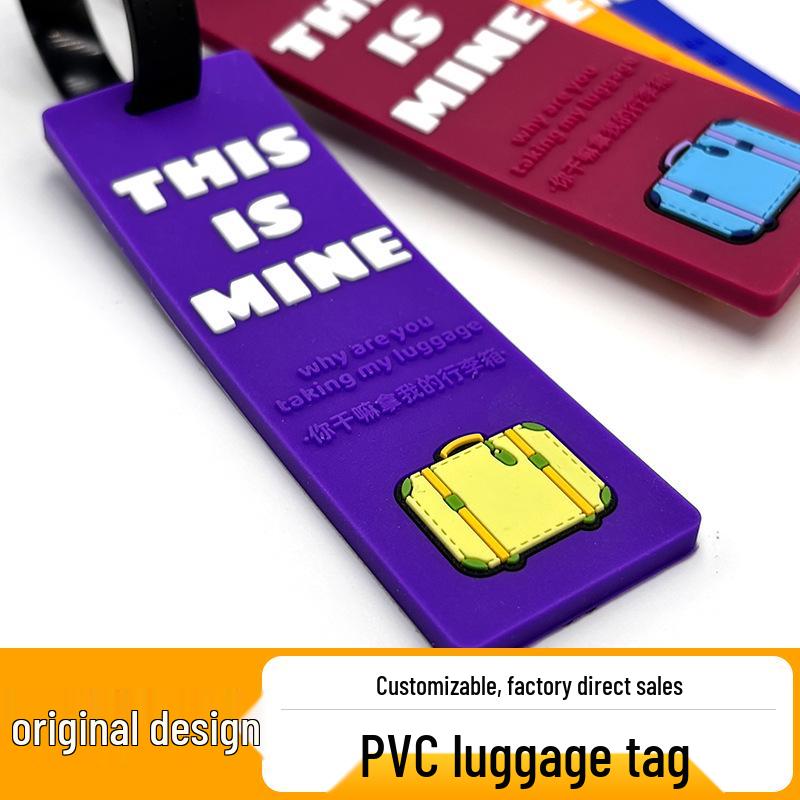 Exquisite Travel Souvenir Soft Rubber Luggage Tag with Airplane Boarding Pass Print
