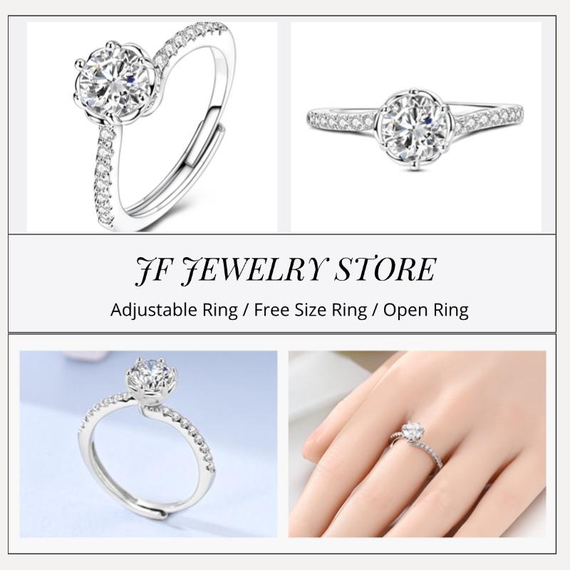 Free Size Ring For Women S925 Silver Original Blue Eyes Dragon Bee Shell Cherry Adjustable Rings Clover Chain Open Ring Jewelry