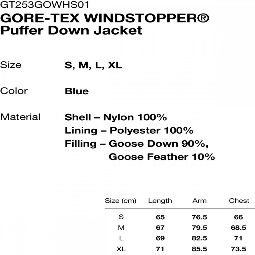 Thisisneverthat Gore Tex Windstopper Puffer Down Jacket Gt253gowhs01