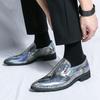Zapatos casuales de cuero para hombre moda talla grande nuevos zapatos de cuero puntiagudos tendencia zapatos de cuero puntiagudos zapatos de novio para boda