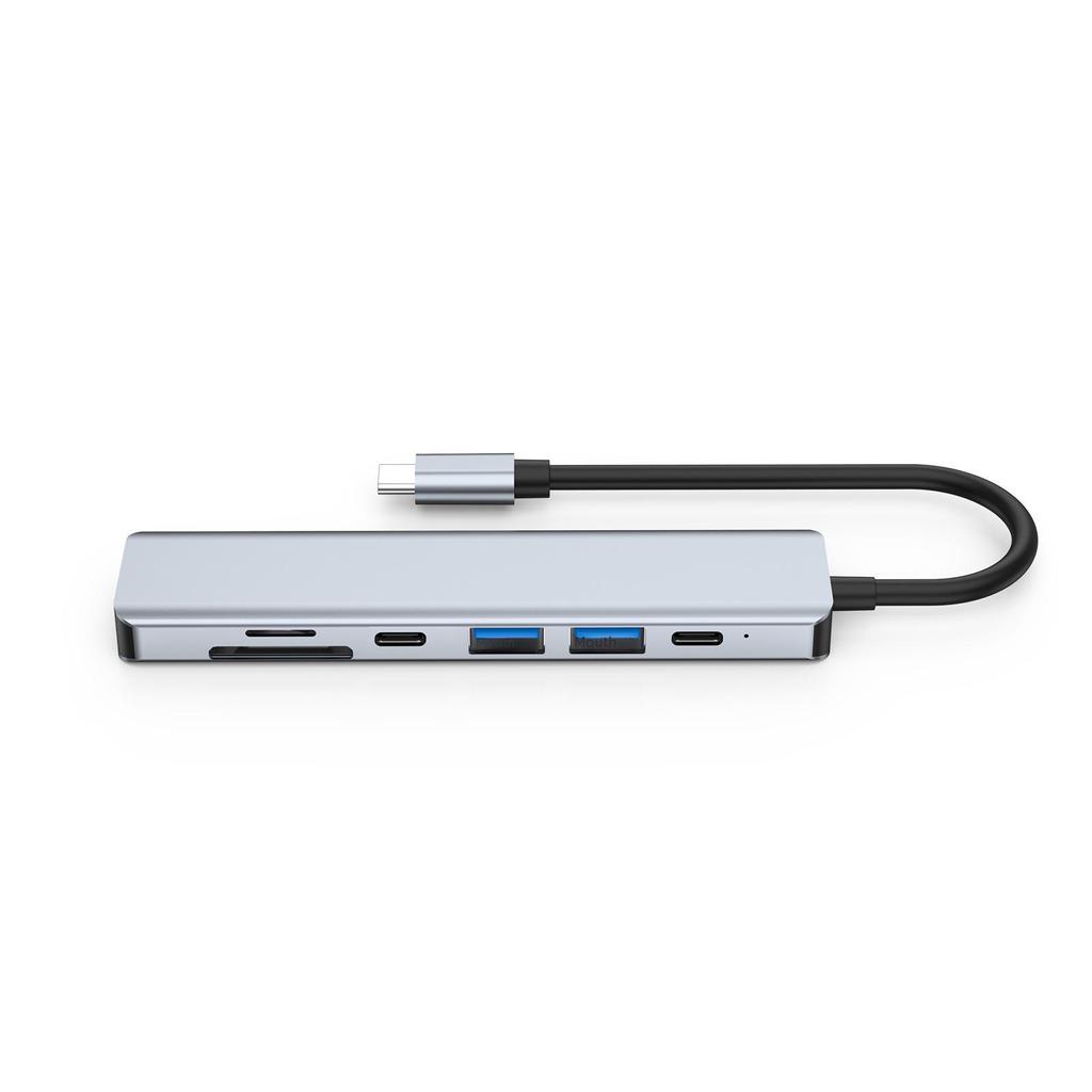Cross-Border Type-C Hub: 7-in-1 Expansion Dock for Apple, Huawei, USB Devices