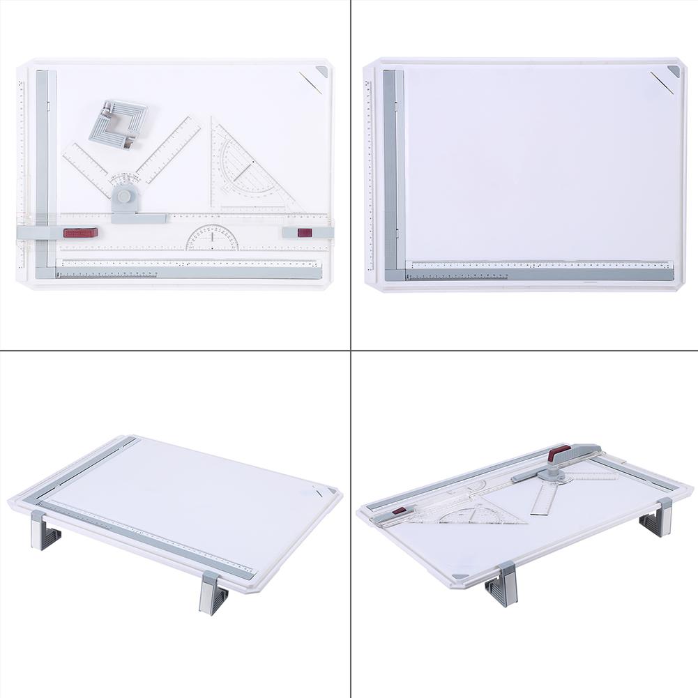 Pro A3 Drawing Board Table With Clear Rule Parallel Motion and Adjustable Angle