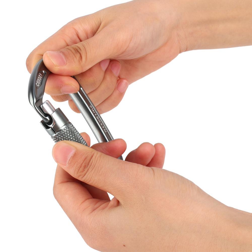 Aluminium Alloy 25KN Safety Rescue Carabiner D Buckle for Outdoor Rock Climbing