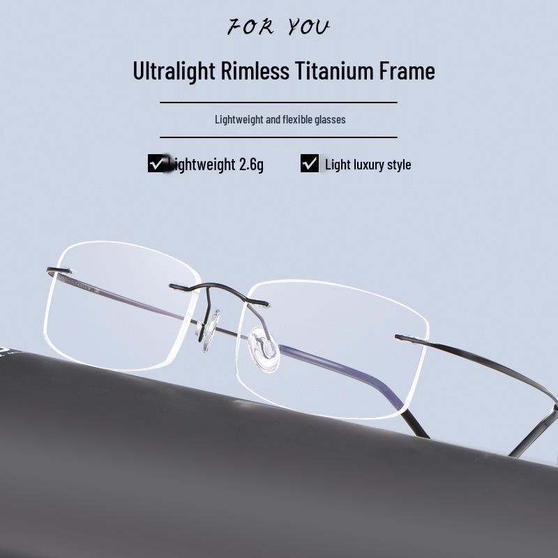 2021 Herren Ultraleicht Randlos Reines Titan Korrektionsbrille - Dünner Business-Rahmen