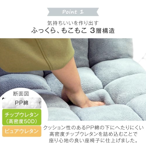 Tansu Gen Soft Floor Chair, 14-position Reclining, Compact, Folding, Single-Seater Sofa, Cute, 65170003 (101311)