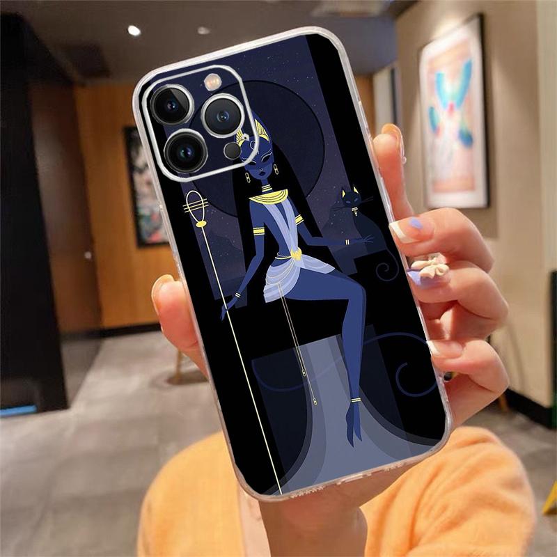 Phone Case For iphone 17 Pro Max Air 16 15 14 13 Pro Max 15 16 Pro 15Plus Egypt Nefertiti Anubis Pharaoh