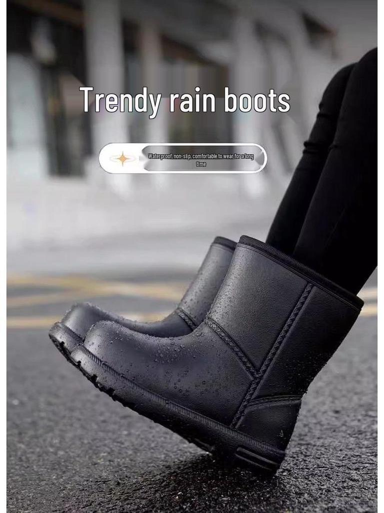 Women's Waterproof Fleece-Lined Snow Boots - Mid-Calf, Non-Slip, Warm, Height-Increasing, Comfortable