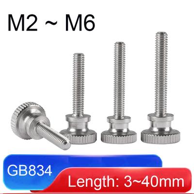50pcs~5pcs GB834 Stainless Steel Knurled Head Step Thumb Screw M2 M2.5 M3 M4 M5 M6 Metric Tall Head Manual Adjustment Screws