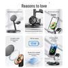 PISEN 15W MagSafe 3-in-1 Wireless Charger for Phone, Watch, and Earphones with Lazy Bracket