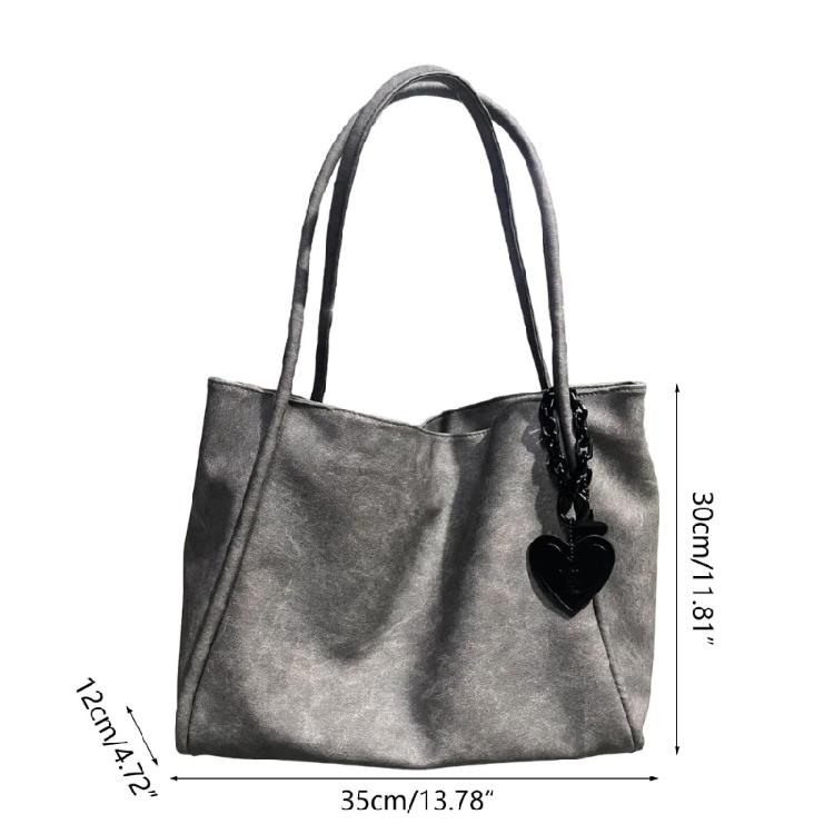 Solid Color Bag Handbag for Girl Women Large Capacity Shopping Bag