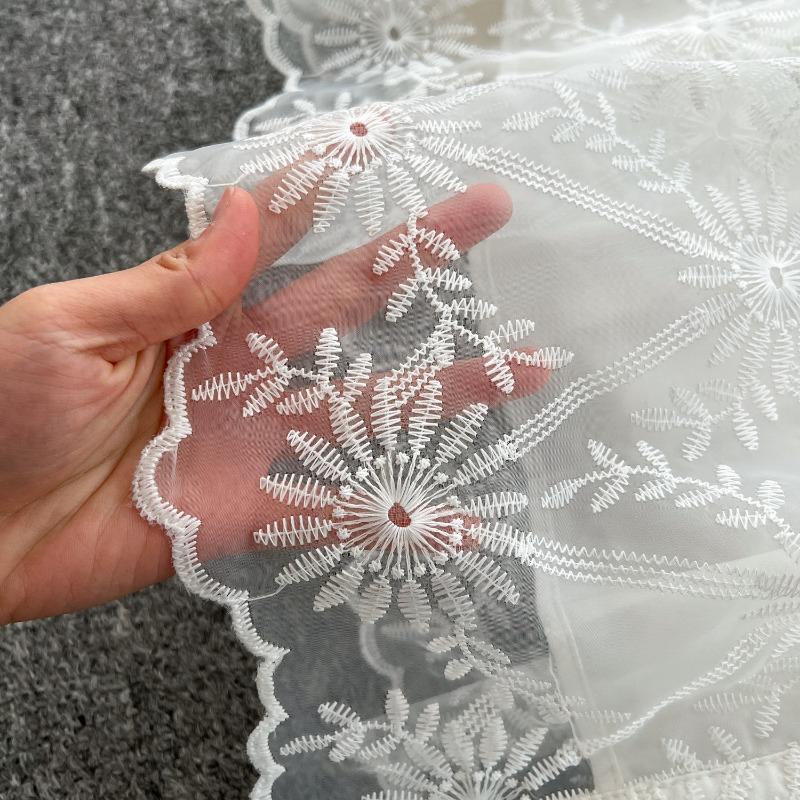 Retro Dress Women's Spring Ruffled Embroidered Single-breasted Dress